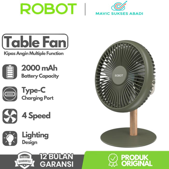 Gambar ROBOT RT-BF20 Mini Desktop Fan Kipas Meja Multifungsi Portable - Army Green dari RAMSOBNOO undefined Tokopedia