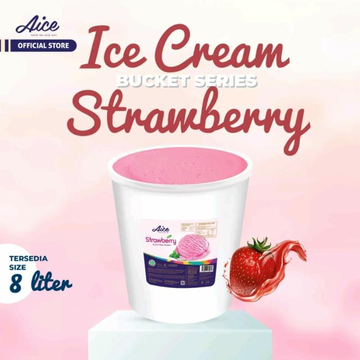 Gambar ICE CREAM AICE STRAWBERRY 8 LITER dari Cipondoh ice cream undefined Tokopedia