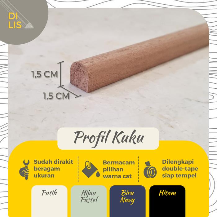 Gambar PROFILE HIASAN DINDING LIS KAYU WAINSCOTING WALL MOULDING / MODUL 03 - PROFILE KUKU, HIJAU PASTEL dari Dilis Indonesia undefined Tokopedia