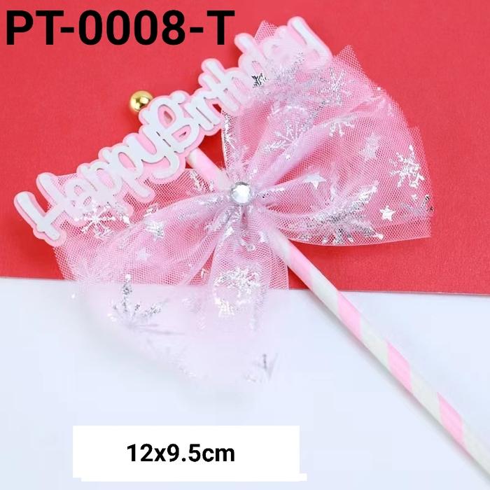 Gambar GR-PT-0008 Cake topper hiasan kue pita putih pink biru ungu hitam - PT-0008-T dari Yamama Baking Jakarta undefined Tokopedia