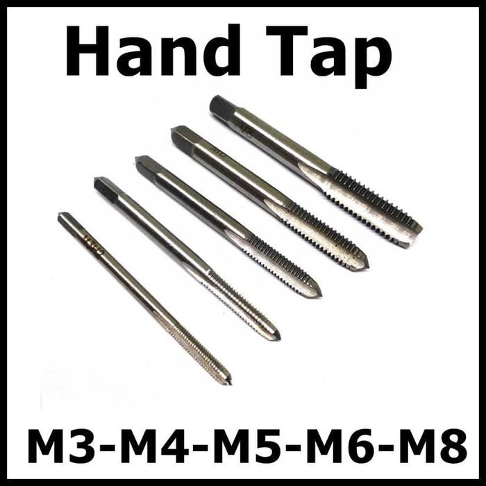 Gambar Alat Membuat Drat Baut Hand Tap Tool Set Handle Gagang Tapping Derat - Mata Tap 5 Pcs dari Pi Toserba undefined Tokopedia