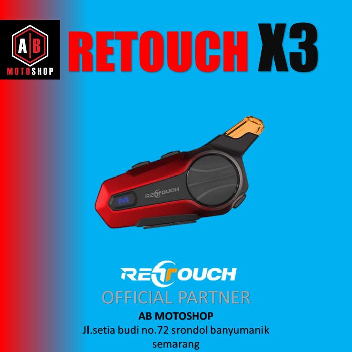Gambar Intercom retouch x3 bluetooth helmet original - Merah dari AB MOTOSHOP undefined Tokopedia