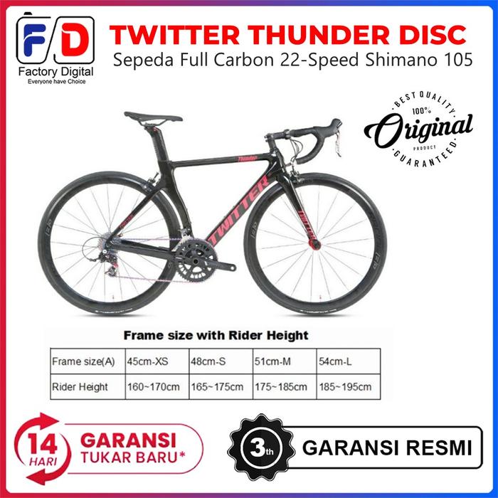 Jual Roadbike Twitter Thunder Disc Brake Shimano 105 Sepeda Balap