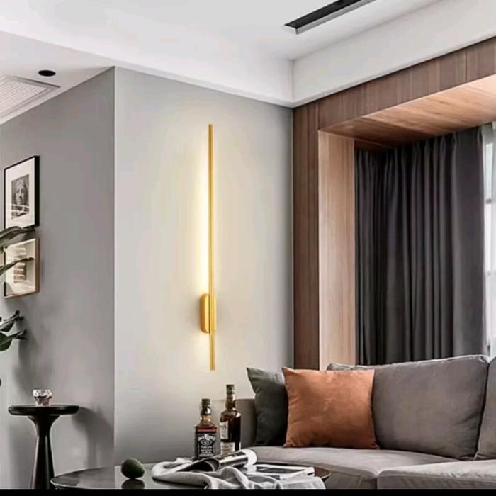 Gambar Lampu dinding minimalis led strip hias kamar tidur - GOLD 60CM dari LAMPU MODERN undefined Tokopedia