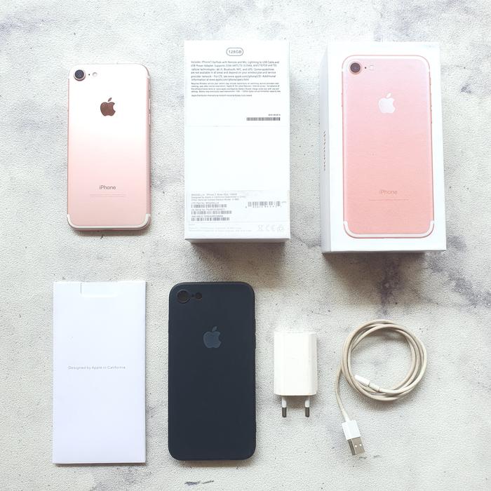 Apple Iphone 128gb Rosegold Second Muluss Fullset Mantap