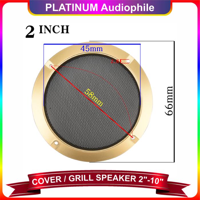 Gambar Ram Speaker Grill Tutup Cover Speaker speker Diy 2 3 4 5 6 8 10 inch - 2 Inch, GOLD dari PLATINUM Audiophile undefined Tokopedia