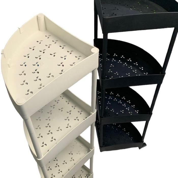 Gambar Rak Trolley Roda Susun Tingkat Kitchen Storage Organizer Serbaguna Set - MODEL SEGITIGA, Putih dari Paffie Shop Grosir undefined Tokopedia