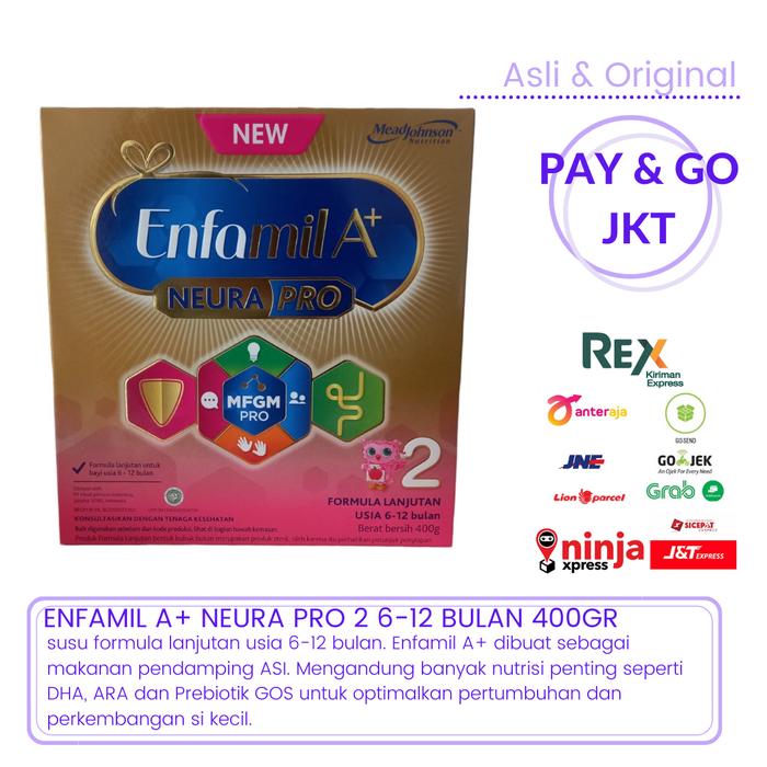 Gambar ENFAMIL A+ 2 NEURA PRO SUSU FORMULA BAYI 6-12 BULAN 400GR dari PAY & GO JKT undefined Tokopedia