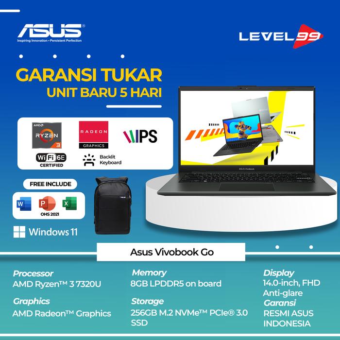Gambar Laptop Asus Vivobook Go E1404FA-FHD321 R3-7320U/256GB/8GB/W11 dari Level99Store undefined Tokopedia