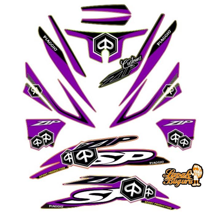 Gambar PIAGGIO ZIP SP LIVERY STRIPING DECAL BODY MOTOR CUSTOM LOKAL LPKBGR - Ungu dari lapakbuguru undefined Tokopedia