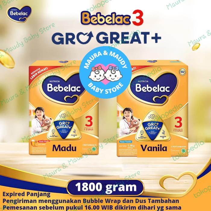 Gambar Bebelac 3 1800gr Susu Pertumbuhan Anak 1-3 Tahun - Honey dari Maura & Maudy Baby Store undefined Tokopedia