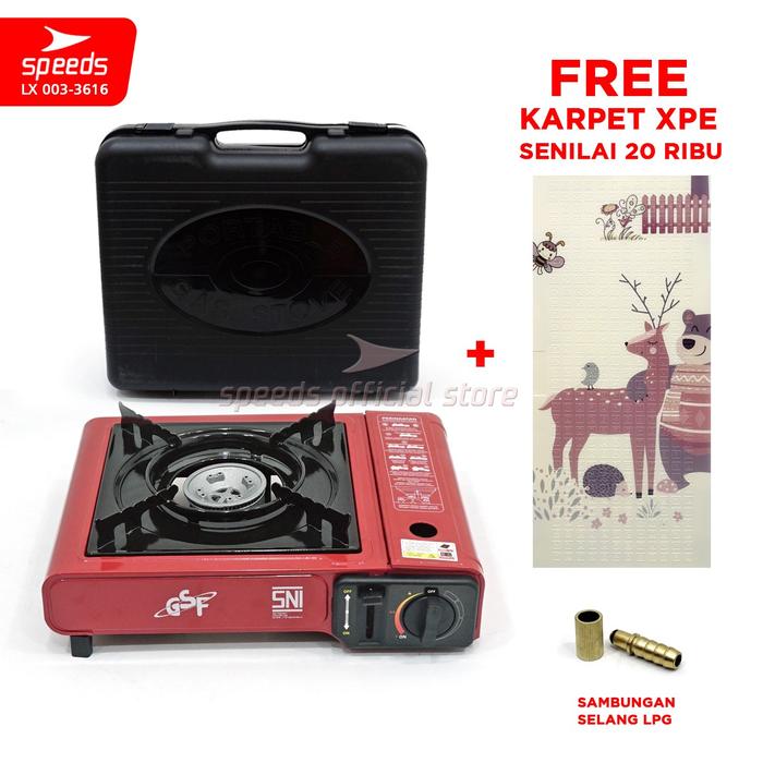 Gambar SPEEDS Cooking SET Paket Dapur Camping  Mini Cooking Cookware  Masak 2-6 Orang Ceret Outdoor Minimalis  003-500 - 3616 MERAH dari Speedshome undefined Tokopedia