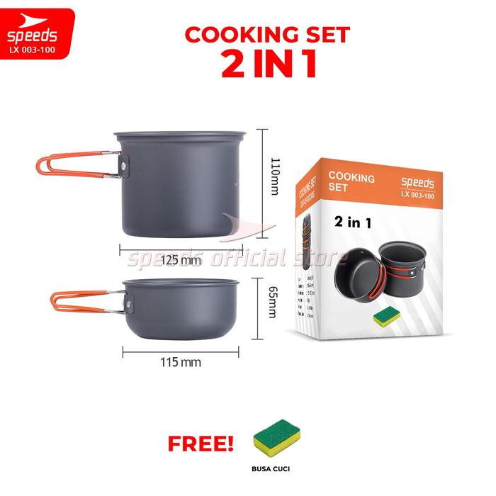 Gambar SPEEDS Cooking SET Paket Dapur Camping  Mini Cooking Cookware Kompor Portable Masak 2-6 Orang Dapur Outdoor Ringan 003-301 - 003-100 SET dari Speedshome undefined Tokopedia