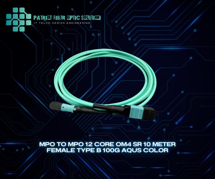 Câble Fibre Optique MPO Vers MPO 1 Mètre 12 Brins OM3 Multimode - Compatible QSFP+, MTP, Pour Réseaux Haute Densité