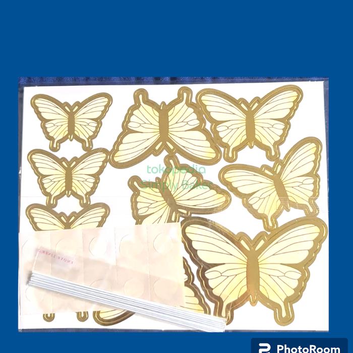 Gambar Topper kupu kupu 10pcs - Kuning dari Simply Baker undefined Tokopedia