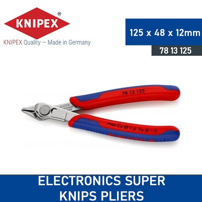 Gambar Knipex Electronics Cutter Super-Knips 78 13 125 / Tang Potong Komponen dari WERATOOLS INDONESIA undefined Tokopedia