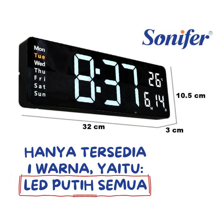 Gambar Jam Dinding Timer Digital/Jam Countdown/Jam Stopwatch SONIFER 39x13 cm - 32 x 11 cm dari Souvenia Center undefined Tokopedia