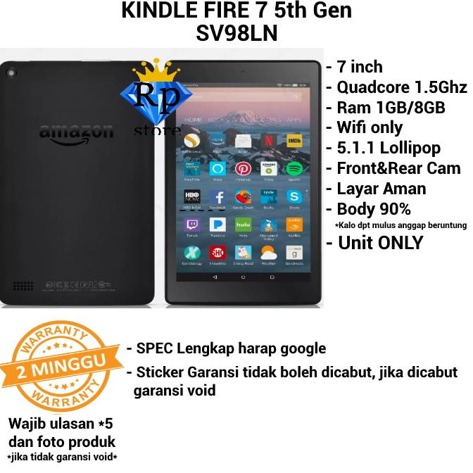 Gambar New Amazon Kindle Fire 7 Latest Generation - SV98LN 8GB dari RP Store Tokopedia undefined Tokopedia