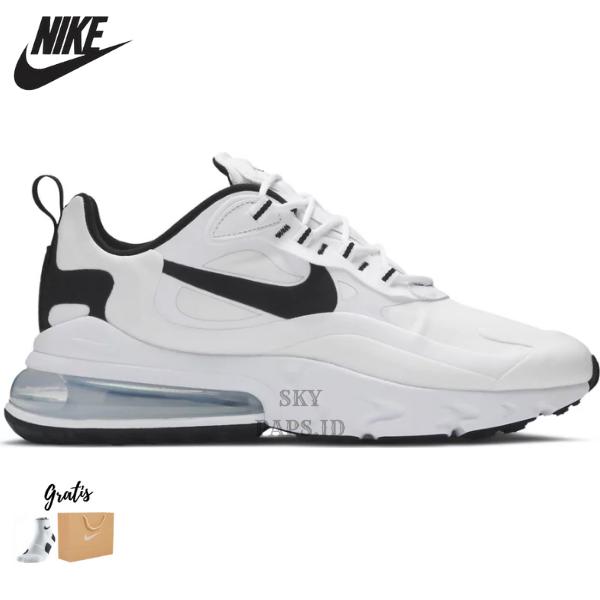 Jual Sepatu Sneakers Pria Nike Air Max 270 React Black White 38