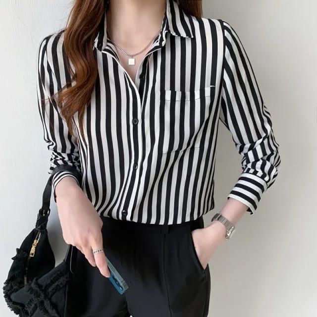 Gambar NANALISSA FASHION BISA COD KEMEJA /ATASAN WANITA SALUR MODEL LILY - Hitam, M dari NANALISSA undefined Tokopedia