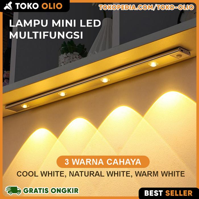 Gambar Lampu Lemari Belajar LED Multifungsi 1 Watt Sensor Gerak 3 Mode Cahaya - Hitam dari TOKO OLIO undefined Tokopedia