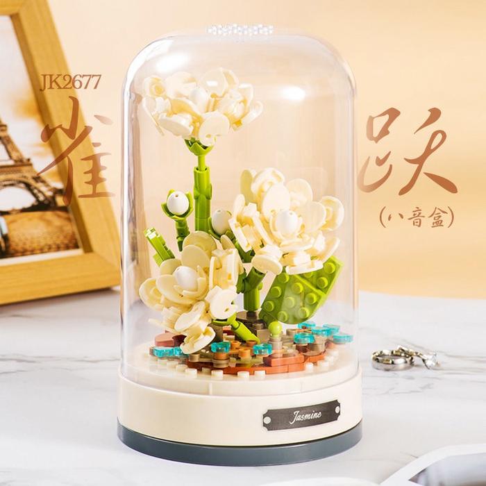 Gambar Music Box Flowers for Girls Valentine's Day Gift Building Blocks - White Jasmine dari Super_Mainan undefined Tokopedia