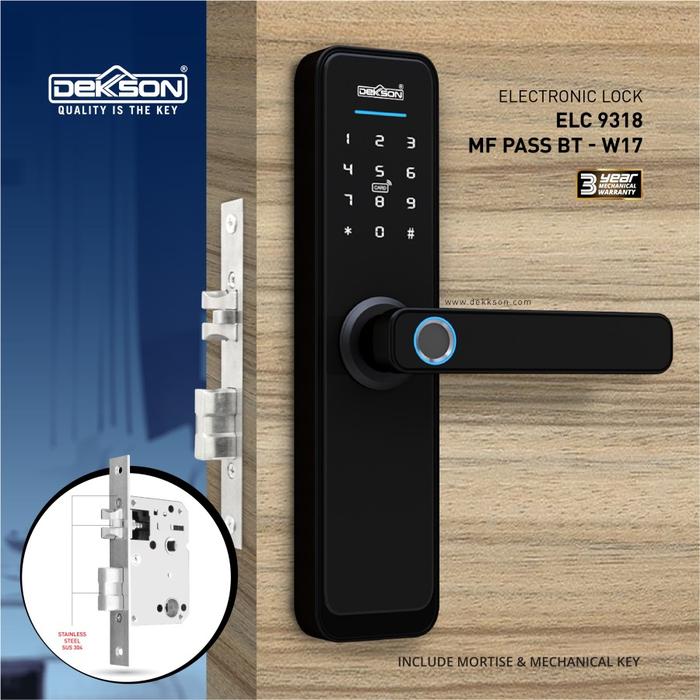Gambar Kunci Pintu Electronic Digital Lock Dekkson ELC 9318 MF PASS BT W17 - RIGHT BLACK dari Bangunan Mart_NEW undefined Tokopedia