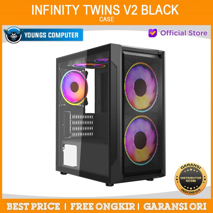 Jual Casing Infinity Twins V2 Black | Matx Gaming Case Di Seller Kingyo ...
