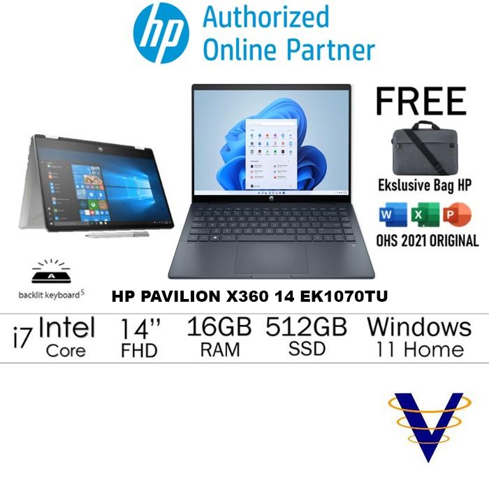 Gambar HP PAVILION X360 14 EK1068TU/EK1070TU i7 1355U 16GB 512SSD W11+OHS - B - blue dari VORTEXINDO - HP AUTHORIZED undefined Tokopedia