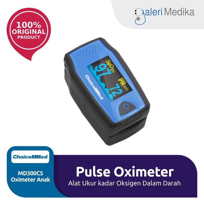 Gambar Alat Saturasi SpO2 Anak - Choicemmed MD300C52 Pulse Oximeter - MD300C5-Biru dari Galeri Medika undefined Tokopedia
