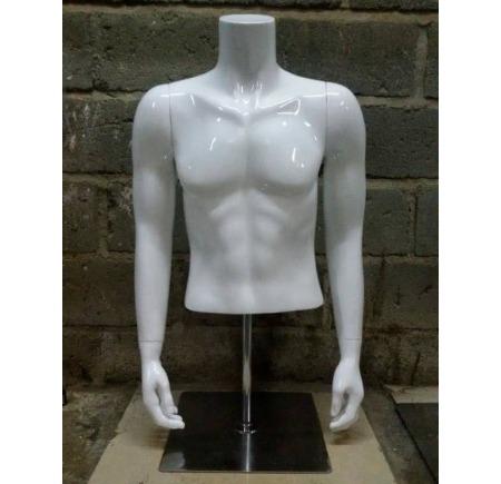 Gambar Patung Manekin Setengah Badan Pria - Fiber Glass Premium - HRC TIANG LURUS, Putih glossy dari Globalmanekinstore undefined Tokopedia