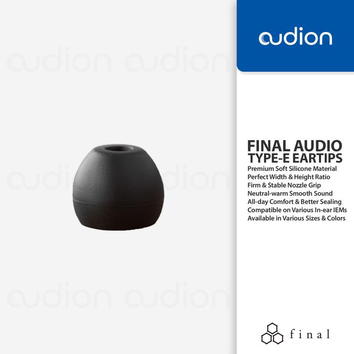Gambar FINAL AUDIO TYPE-E/TYPE E Soft & Comfortable Silicone Eartips Earpiece - BLACK, 1 PAIR L dari Audion Store undefined Tokopedia