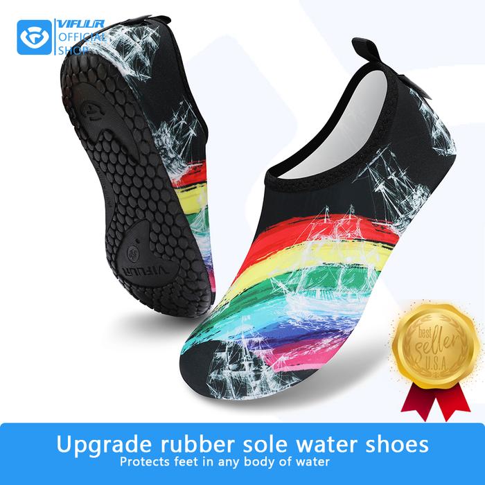 Gambar Sepatu Pantai Water Shoes Unisex Sepatu Diving Surfing/Diving/Renang - Pelangi, 42/43=28cm dari vifuur aqua shoes NO.1 undefined Tokopedia