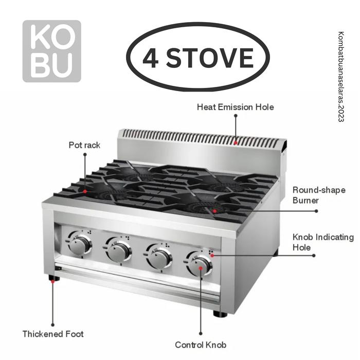 Gambar Kompor Gas Stainless Commercial Table Top Gas Open Burner - GOB-60S dari Kobu undefined Tokopedia