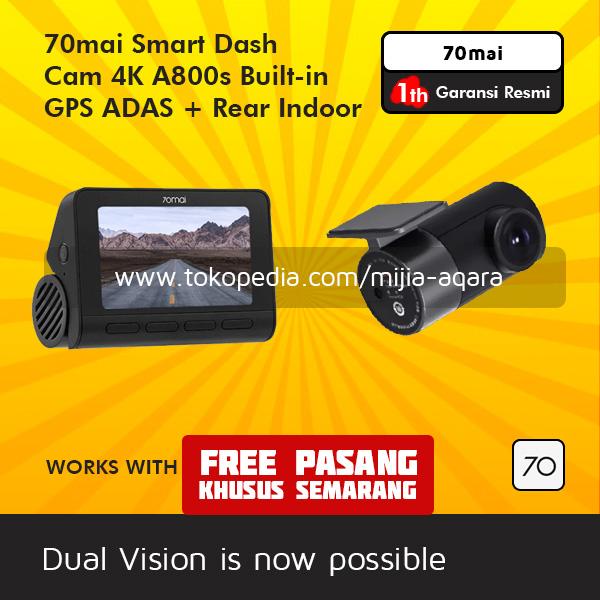 Gambar 70 Mai 70mai A800s Dash cam DVR Car ADAS GPS 4K Dashcam 3840p - A800S+RearCam dari Mijia Aqara undefined Tokopedia