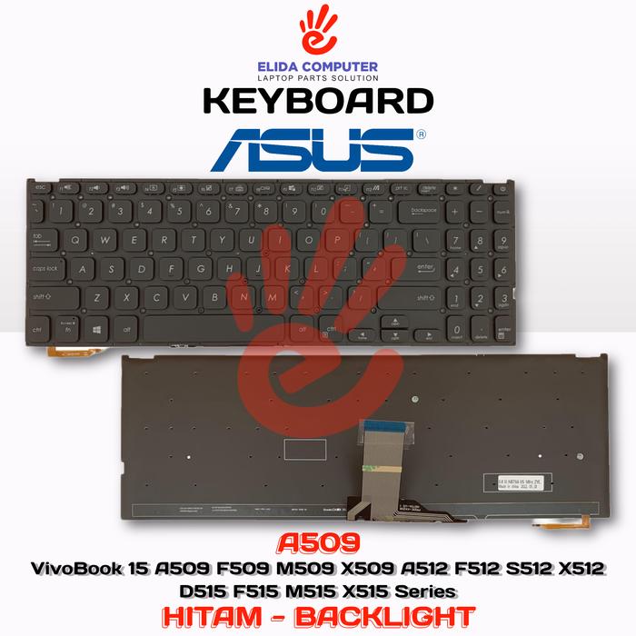 Gambar Keyboard Asus VivoBook 15 A509 A509F A509FA A509FJ A509MA - HITAM LAMPU dari ElidaComputer undefined Tokopedia