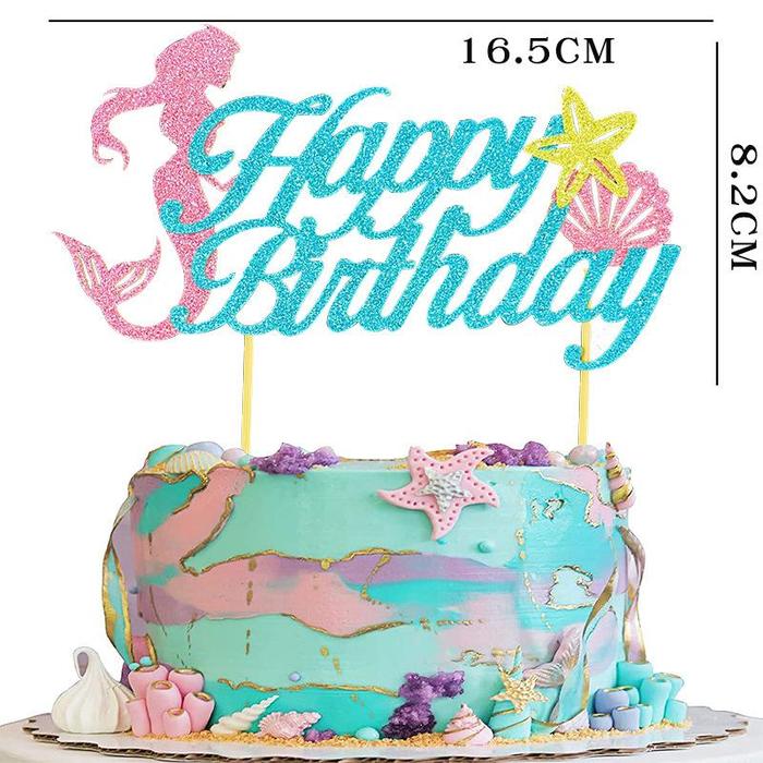 Gambar TOPPER KUE HIASAN DEKORASI CAKE ULANG TAHUN MERMAID PUTRI DUYUNG - TOPPER dari cocomelon jkt undefined Tokopedia