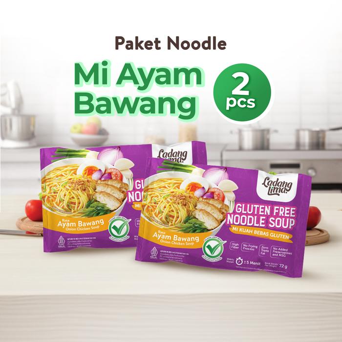 Gambar 2 Pcs Mie Kuah Gluten Free Ladang Lima - Rasa Ayam Bawang dari Ladang Lima undefined Tokopedia