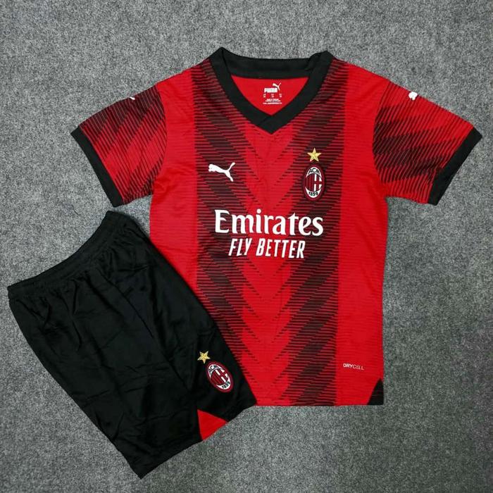 Gambar Setelan Bola Anak AC Milan / Setelan Anak AC Milan / Kids Jersey ACM - Home 23/24, 22 dari XV-Kids undefined Tokopedia