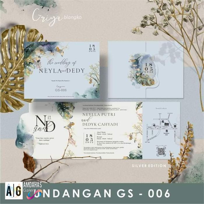 Gambar Cetak Undangan Pernikahan - Varian Grya Silver 06-010 - Grya 06 dari Amdahas Galery undefined Tokopedia