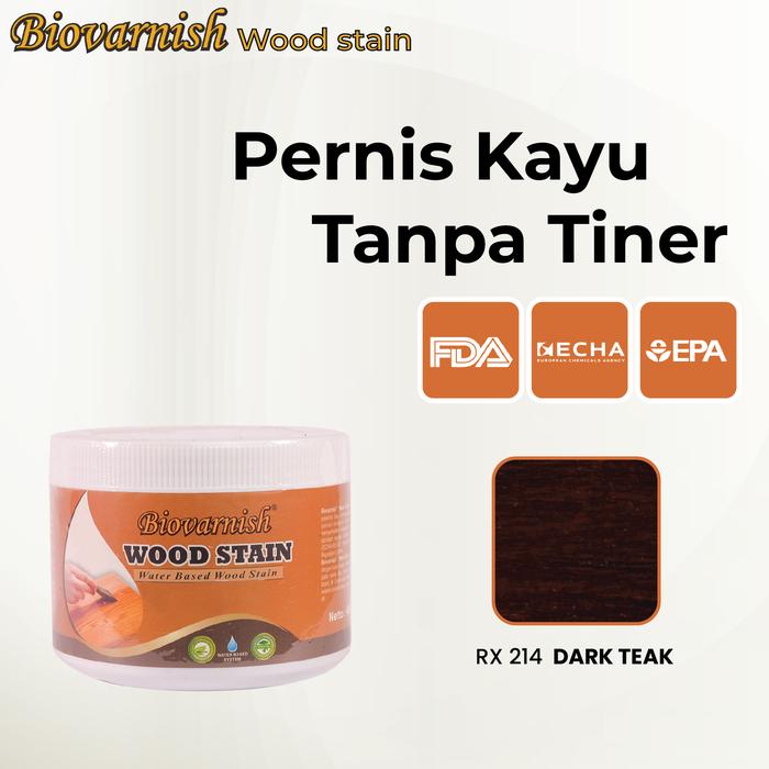 Gambar Cat Kayu Water Base Biovarnish Wood Stain 400 g - Dark Teak dari Biovarnish Official Jakarta undefined Tokopedia