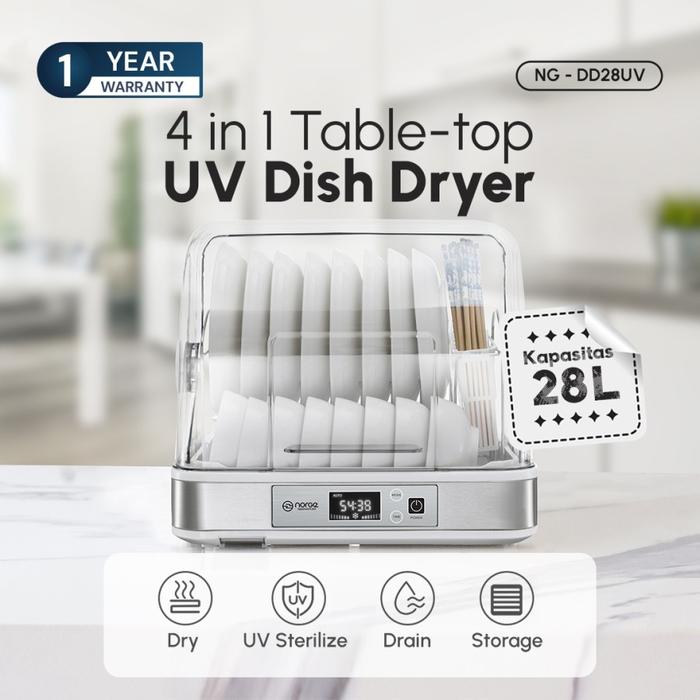 Gambar NORGE 4 in 1 Table Top UV Disc Dryer 45L 350Watt sterilizer alat makan - white-28L dari sweetmombaby undefined Tokopedia