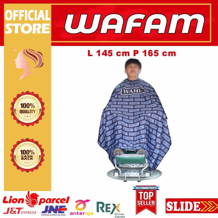 Gambar CAPE BARBER PREMIUM WAHL PRINT / KIP BARBER / KEP POTONG RAMBUT dari WAFAMTokopedia undefined Tokopedia