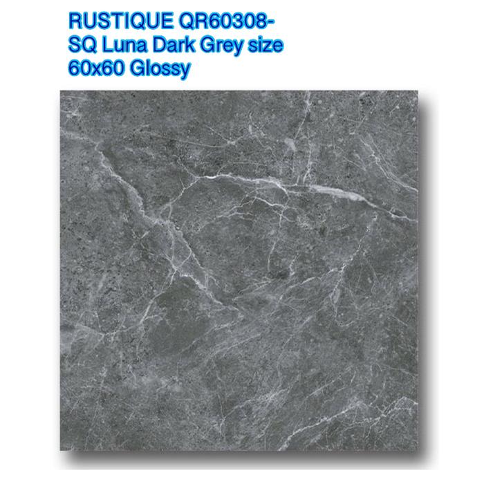 Gambar RUSTIQUE Granit QR60308-SQ Luna Dark Grey size 60x60 Glossy 4pcs/1.44m dari Home.Keramik undefined Tokopedia