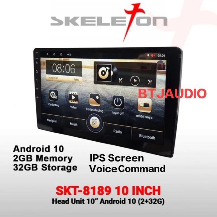 Gambar HEAD UNIT TAPE MOBIL DOUBLE DIN SKELETON ANDROID OS 9.0 LAYAR 10 INCH - RAM 2GB/32GB dari BTJAUDIO undefined Tokopedia
