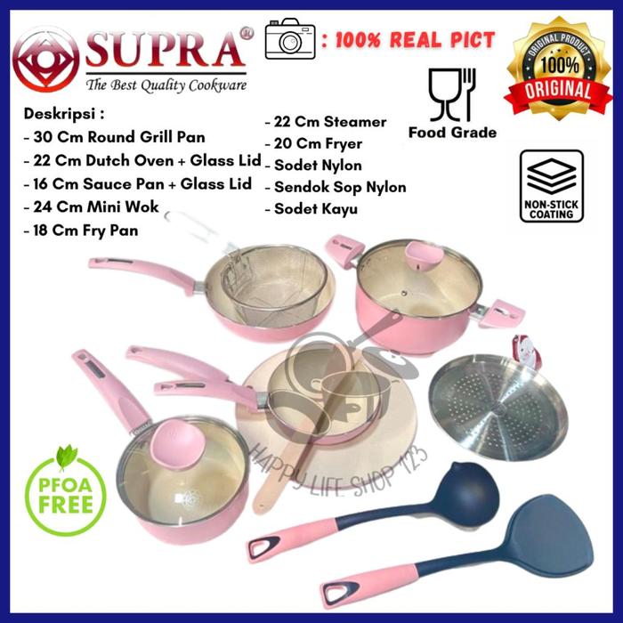 Gambar NEW Panci Supra 12pcs Cookware Set Marble Pastel / Panci Supra 12pcs Marble - PINK MARBLE dari Happylifeshop123 undefined Tokopedia
