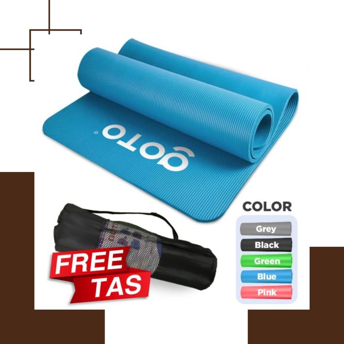 Gambar Goto NBR Yoga Mat 10mm Matras Alas Tebal Anti Slip - Biru dari Livyo Shop undefined Tokopedia