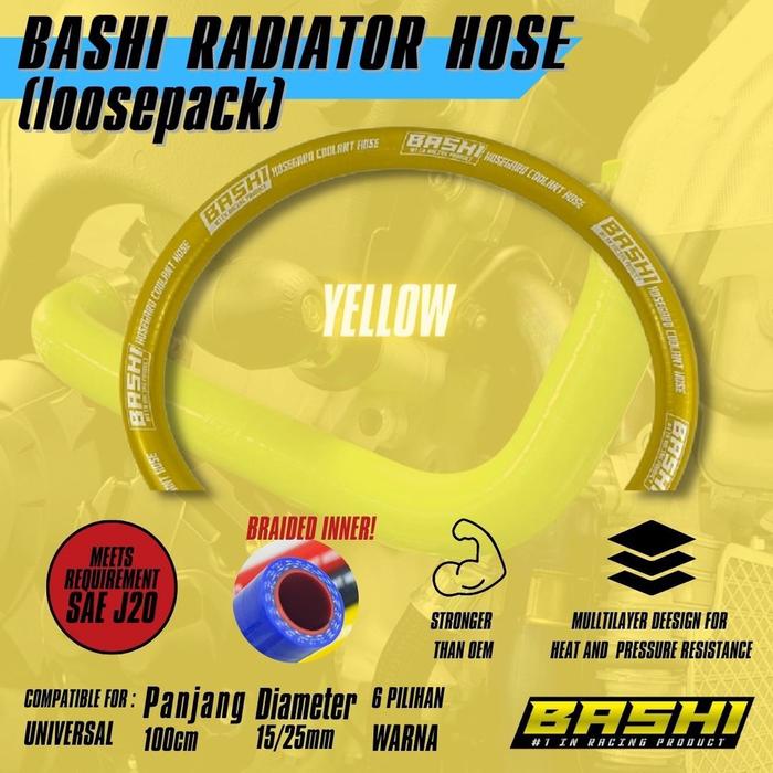 Gambar Selang Radiator Motor BASHI Racing Tahan Panas High Duty 1m - Kuning dari BASHI INDONESIA undefined Tokopedia