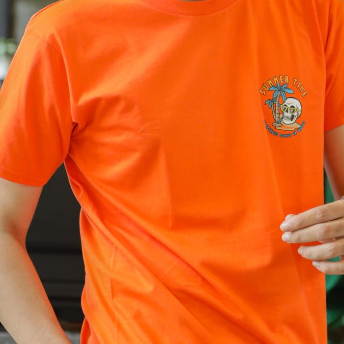 Gambar BAJU KAOS UNISEX PRIA & WANITA UNION STATE T-SHIRT SUMMER TIME ORANGE - Orange, S dari UnionState undefined 5 Tokopedia