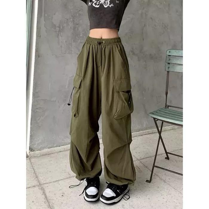Gambar cargo parasut wanita pants parachute Kargo baggy - Hijau, XL dari kay el shop undefined Tokopedia